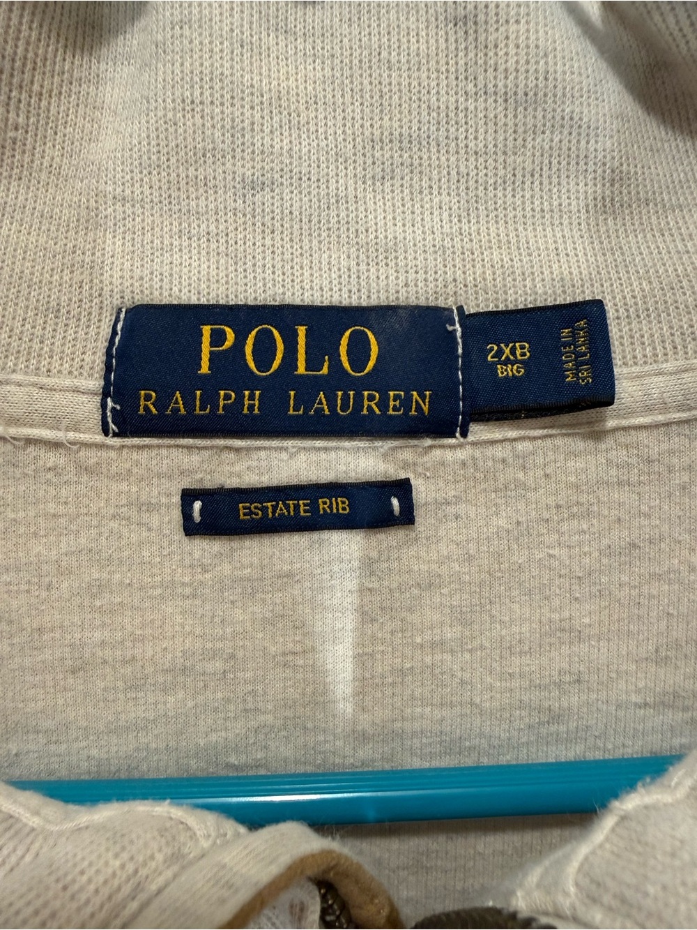 Polo by Ralph Lauren Cream Estate Rib Quarter Zip-Up Sweater